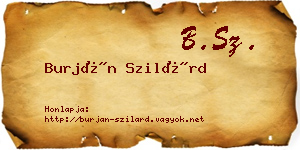 Burján Szilárd névjegykártya
