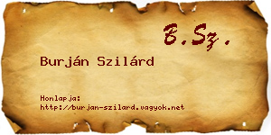 Burján Szilárd névjegykártya